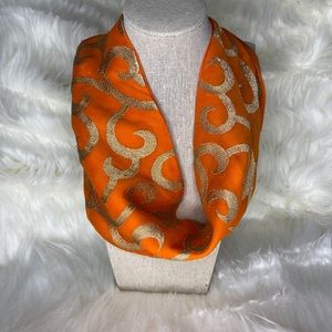 Glam necklace scarf( Orange/gold)